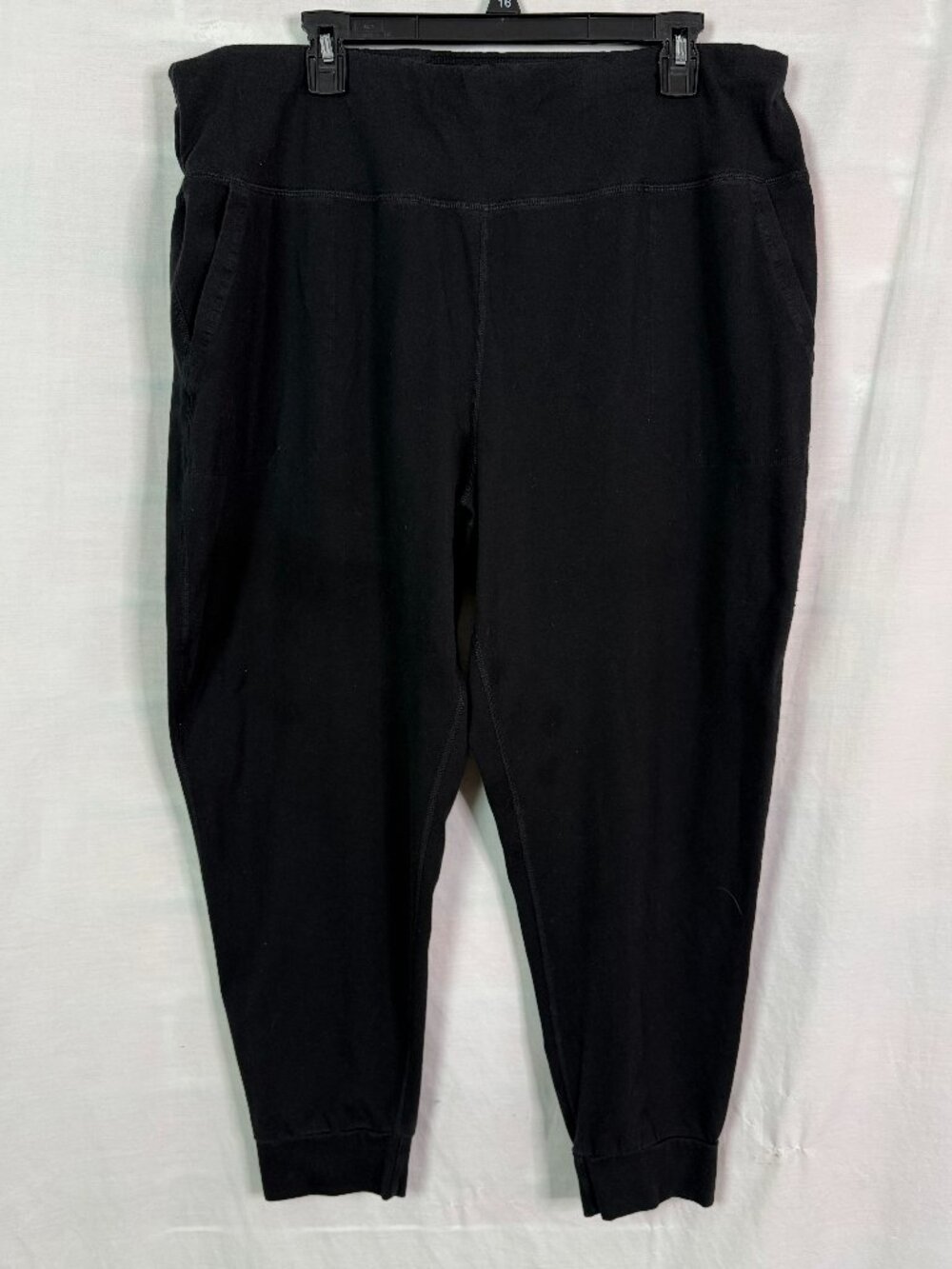 Athletic Black Jogger Stretch Pants w Pockets 3XL
